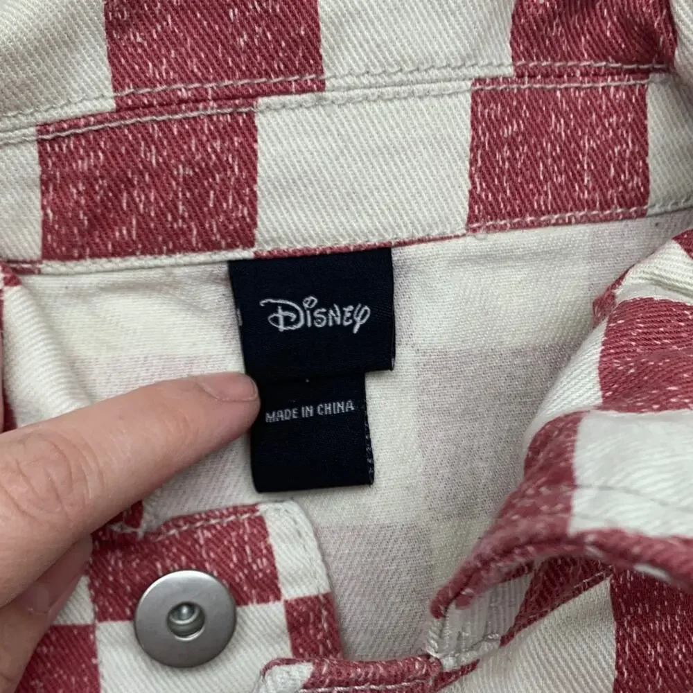 Disney x box lunch 1 1x Lady and the Tramp denim jacket Red Cream Plaid Tony's